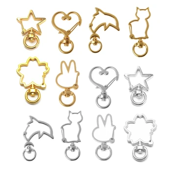 Silver/Gold 30pcs Srce Star Zajec, ki je za Mačka Keychain Vrtljivi Jastog Zaponko Spomladi za obeske za Ključnih Verige za O