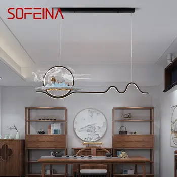 SOFEINA Ustvarjalne Kitajski Slog Obesek Lučka LED 3 Barve Sodobnih Stropni Lestenec Luč Za Dom Jedilnico Študija Dekor