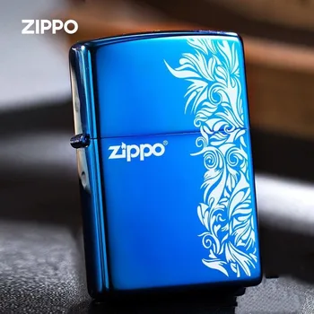 Zippo vžigalnik Modre Led Cvetlični Windproof Zbirke v polje