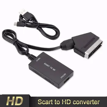 1080P SCART Za HDMI-združljive Video posnetke, Audio Upscale Pretvornik s TV-sprejemnikom HD DVD Monitor za Polje STB Plug Igrajo DC Kabel