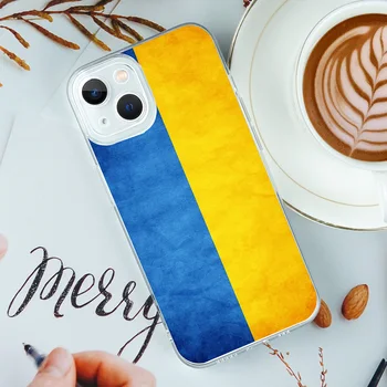 Ukrajina Rumena Modra Karta Državni Grb Jasno Primeru Telefon za iPhone 12 13 11 14 Pro Max Mini XR XS 7 8 Plus SE Mehko Kritje Lupini