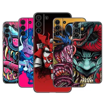 Moda Samurai Demon Primeru Telefon Za Samsung Galaxy S22 Pro S20 S21 Ultra FE S10 Lite 5G S10E S8 S9 Plus Mehka TPU Črni Pokrov