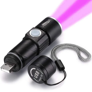 Big Deal 2X 395Nm UV Svetlobo Svetilka Blacklight USB Polnilna LED Svetilka Nepremočljiva Pregled Hišne Urina Svetilko Svetilka