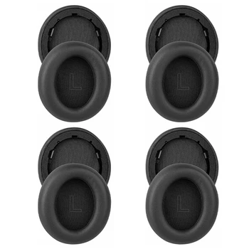 Nove 4X Zamenjava Blazinic Za Anker Soundcore Življenje Q30/Q35 Beljakovin Usnje Slušalke Earpads(Black)