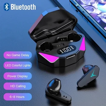 TWS X15 Gaming Čepkov Brezžične Bluetooth Slušalke z Mikrofonom Audio Bass Zvok Položaja 9D Stereo Glasbe Hi-fi Slušalke