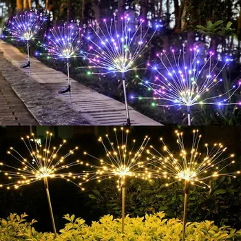 Solarna LED Ognjemet Pravljice Luči 90/120/150 Led Prostem Nepremočljiva Vrt Božično Dekoracijo za Vrtne Poti, Teras Stranka Božič