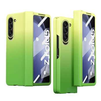 Srčkan Gradient Barva Tečaj Varstva Trdi PC Telefon Pokrovček za Samsung Galaxy Ž 5 Krat Primeru s Kaljenim Steklom Screen Protector