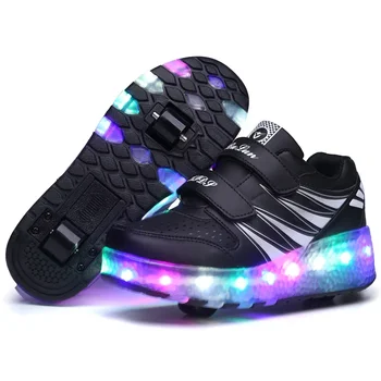 Velikost 27-43 Svetlobna Roller Superge Otrok Fantje LED Kolesa Superge Luči Skate za Otroke Dekleta Žareče Kolesa Cevlji