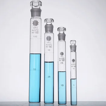 10 25 50 100 ml Jasno Kolorimetrične Cev z Zamaškom Labrotary Stekleni izdelki Kemijski Eksperiment