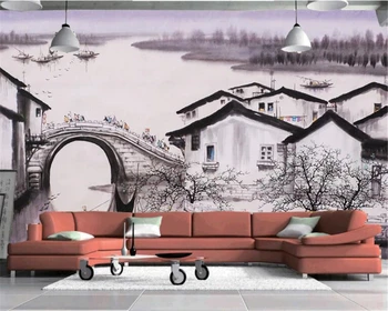 beibehang Sanje modno osebnost de papel parede ozadje vzdušje Jiangnan vode Kitajski dnevni sobi TV ozadju stene