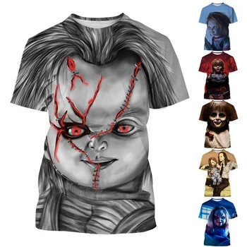 Cult of Chucky Horror Film Majica s kratkimi rokavi Moški Vrhovi 3D Charles Lee Ray Morilec Natisni T-shirt Letnik Ženska Oblačila Otroci Kratek Rokav