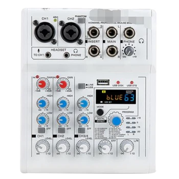 Zvočne Kartice Zvočni Mešalnik Zvoka Odbor Konzole Desk System Interface 4 Kanalni USB 48V Vizijo Moč Stereo (ZDA Vtič)
