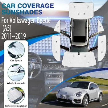 Polno Kritje Sončniki Za VW Volkswagen Beetle A5 2011-2019 Poletje Sunproof Odtenek, ki Zajema Okna Ščitniki Vetrobransko steklo Avtomobila Dodatki