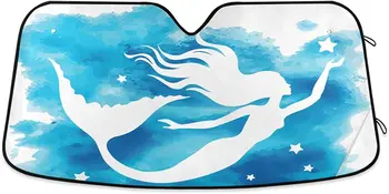 Oarencol morska deklica Silhueto Vetrobransko steklo Avtomobila Sonce Odtenek Živali, Rib Zložljive UV Žarkov sončnega Zaščitnik Dežnik, da Vaše Vehic