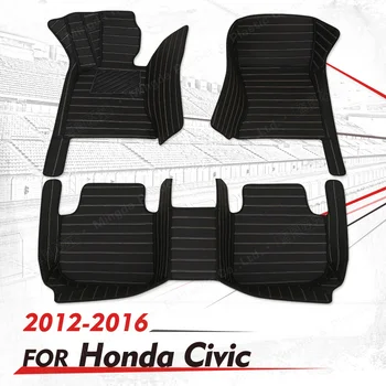 Po meri Avtomobila, predpražnike Za Honda Civic 2012 2013 2014 2015 2016 Auto Stopalo Blazinice Avtomobilska Preproga Pokrov notranja oprema