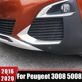 Spredaj Meglo Lučka Trim Kritje Nalepke za Dekoracijo Za Peugeot 3008 5008 GT 3008GT 5008GT 2017 2018 2019 2020 ABS Avto Dodatki