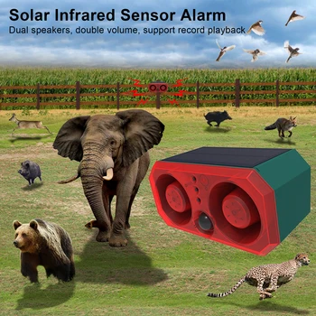 Solar Powered Prostem Živali Repeller Travnik in Vrt, Teraso Ultrazvočno Živali Repeller z Dual Zvočniki z Dvojno Glasnost Alarma