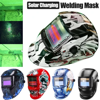 Sončne Varilne maske za obraz Auto Temnenje Toplotna Izolacija Head-mounted Velike Pogled Samodejna Zatemnitev Obraz Ščit Obločno Varjenje Čelada