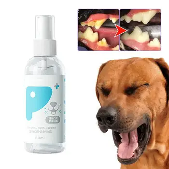 60ml Ustno Nego Dog Spray Pet Zob Čiščenje Sprej za Hišne živali Dih Odstranitev Mouthwash Zob Odstranjevalec Madežev Hišne Potrebščine za Nego zob