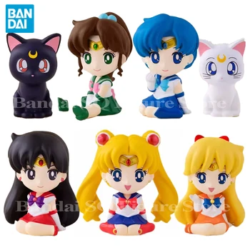 Original Bandai Sailor Moon Slika Anime Q Usagi Tsukino Hino Rei Pvc Akcijskih Figur Model Kip Igrače Za Otroke Xmas Darila