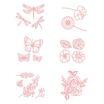 Žuželke In Cvetje Rezanje Kovin Matrice za DIY Scrapbooking Foto Album Dekorativni Okrasni Papir, Kartice Obrti Die 2021