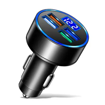 4 priključek USB Avto Polnilec Digitalni Prikaz Črna Z Napetost Spremljanje Štirih Multi-port Hiter In Stabilen Avtomobilov Polnilnike