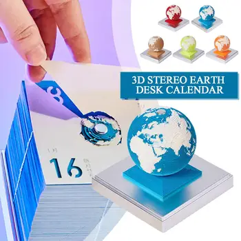 3D Stereo Zemlji Koledar Izletov Memo Pad Zemlji Model Opombe Darilo Pad Dekor Papir Memo Skulpture, 3D Blok Opombe Uradi A6W8