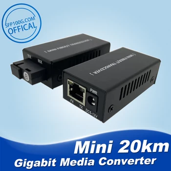 1 Par Giga 100/1000M A/B SC Optični Ethernet Stikalo Media Converter Rj45 Optični Sprejemnik, 3KM fibra Stikalo z Napajanje