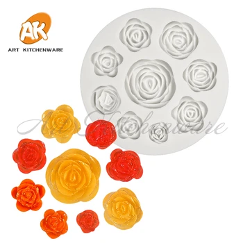 Različne Velikosti Rose Cvetje Silikonsko Plesni Fondat Torto Dekoracijo Plesni Ročno Izdelani Okrasitev 3D Plesni Čokolado