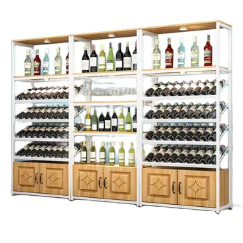 Vina kabineta, supermarket alkoholnih pijač rack kleti nadstropje omare za shranjevanje kovanega železa zaslon omarico, omaro polica vina rack