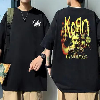 Rock skupina Korn Untouchables Grafika, Tiskanje Majice s kratkimi rokavi Poletje Moški Ženske Modni Prevelike majice Moški Priložnostne Letnik Gothic Tshirt