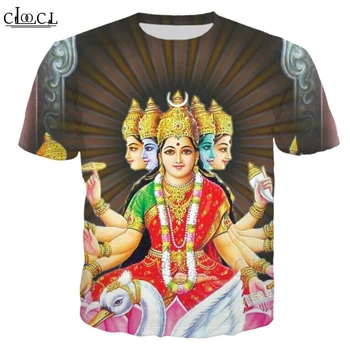 CLOOCL Indijski Boginje 3D Print Majica s kratkimi rokavi Moški Ženske Modni Kratek Rokav Harajuku Ulične Hip Hop Tshirt Vrhovi