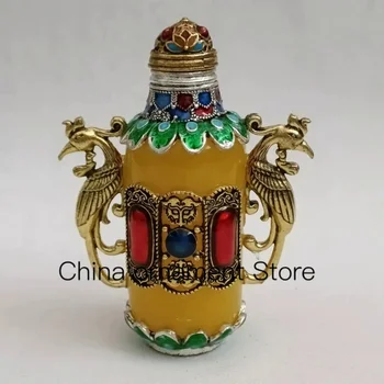 Kitajska Tibera Pripravi Srebrni Kip Podolgovat Draguljev Snuff Steklenice, Kovinske Obrti Doma Dekoracijo #2