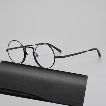 Japonski Modni Retro Krog Očal Okvir za Moške Letnik Titana Optična Očala Ženske Nišo Steampunk Unisex Očala