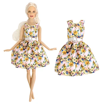 1 Kos Modno Krilo Z Cvetlični Vzorec, Moderno Obleko Priložnostne Obrabe Obleko za Barbie Lutka Pribor 1/6 Punčko Oblačila