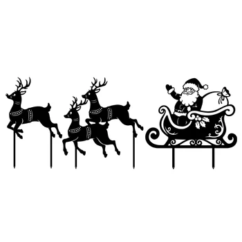 Božič Votel Zunanji Kovinski Elk Santa Sani Božič Dvorišče Dvorišče Umetnosti Decors Travnik Krajine Kip z Vložkom