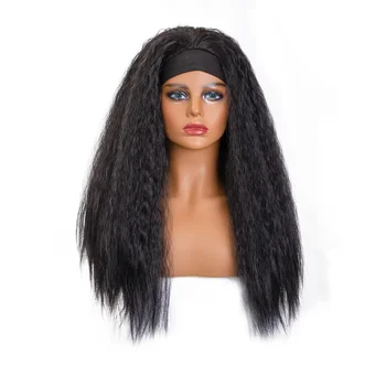 Evropske in Ameriške za Črno žensko Glavo Lasuljo Puhasto Dolge Kodraste z Ledom Svile Headscarf Hair Fashion Nov Slog Headcover
