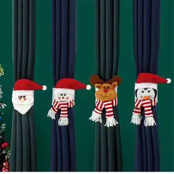 Nove Ustvarjalne Božič Zavese Sponke Santa Claus Snežaka Elk Zavese Sponke Zavese Sponke Božič Doma Stranka Dekor Ornament